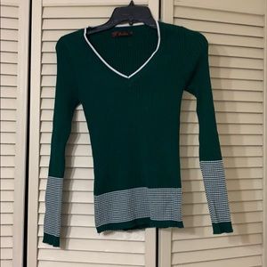 Dark Green Ribbed Sweater